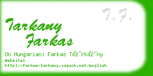 tarkany farkas business card
